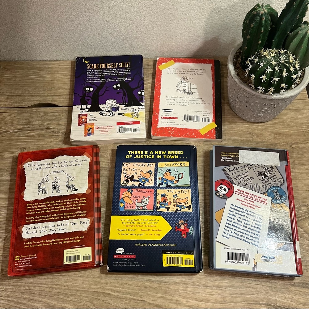 Boys Graphic Novel Book Lot Dog Man Wimpy Kid 5 Book Set Grades 3-6 - Picture 6 of 15
